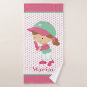 ソフトボール捕手ガールズキッズカスタムバスタオル バスタオル (バスタオル)