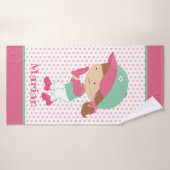 ソフトボール捕手ガールズキッズカスタムバスタオル バスタオル (バスタオル)