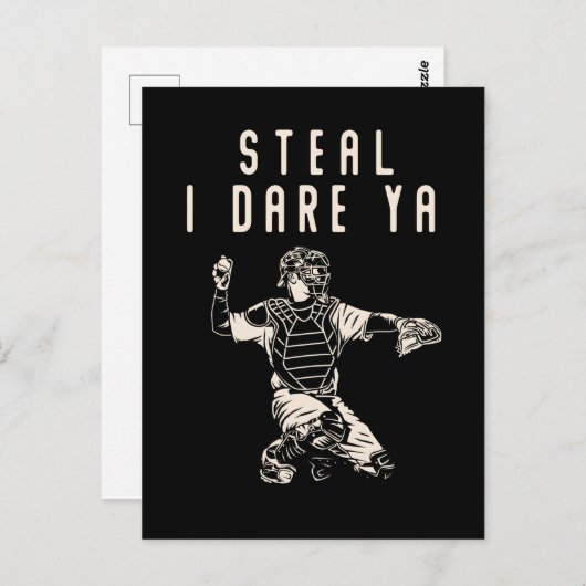 ソフトボール捕手キッズおもしろい野球選手ユーモア ポストカード (正面/裏面)