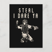 ソフトボール捕手キッズおもしろい野球選手ユーモア ポストカード (正面)