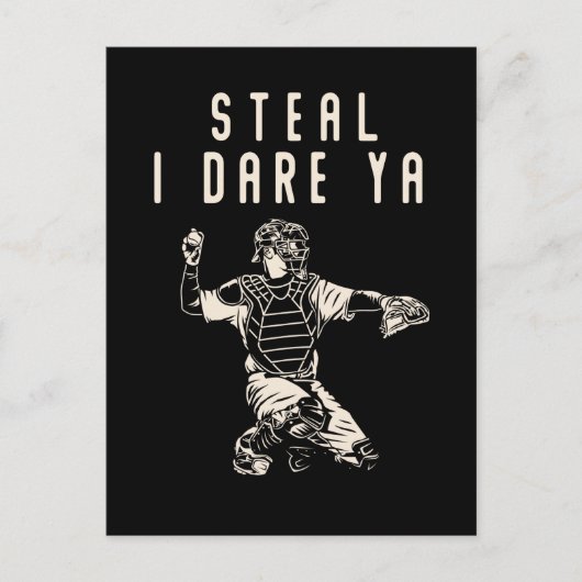 ソフトボール捕手キッズおもしろい野球選手ユーモア ポストカード (正面)