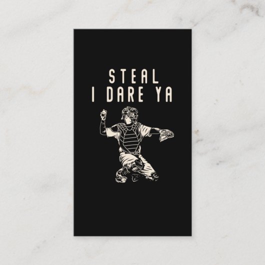 ソフトボール捕手キッズおもしろい野球選手ユーモア 名刺 (正面)