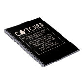 ソフトボール捕手女おもしろい子野球選手ユーモア ノートブック (右側)