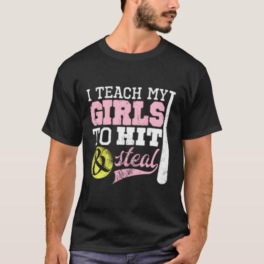 ソフトボール教えママ俺が殴って盗む Tシャツ (正面)