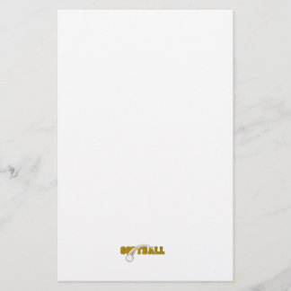 ソフトボール文字ボールスウープデザイン 便箋