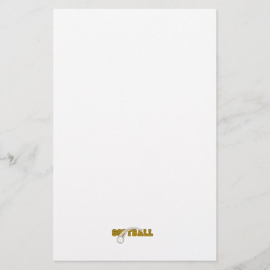 ソフトボール文字ボールスウープデザイン 便箋 (正面)