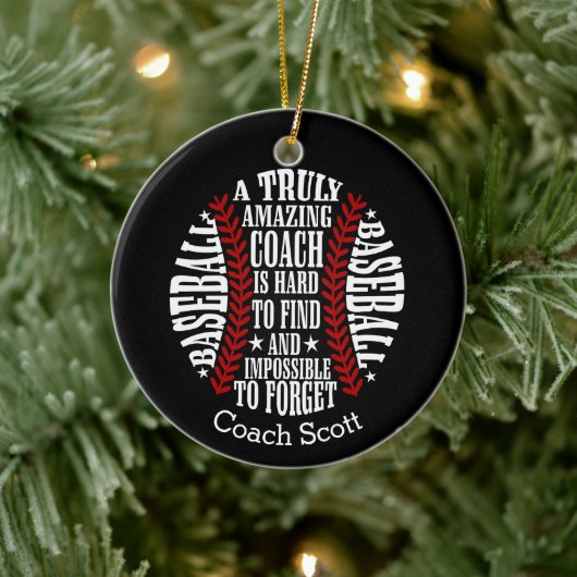 ソフトボール本当に素晴らしいコーチを見つけることが懸命である セラミックオーナメント (ツリー)