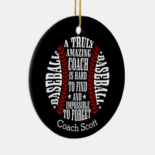 ソフトボール本当に素晴らしいコーチを見つけることが懸命である セラミックオーナメント (右)