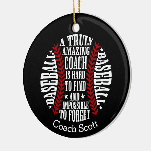 ソフトボール本当に素晴らしいコーチを見つけることが懸命である セラミックオーナメント (左)