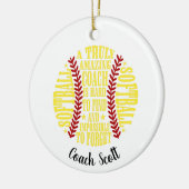 ソフトボール本当に素晴らしいコーチを見つけることが懸命である セラミックオーナメント (左)