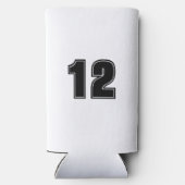 ソフトボール母かわいカスタムい電話番号 スリム缶クーラー (裏面)