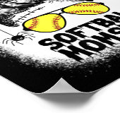 ソフトボール母の人生メッシーバンハロウィーン女性ソフトバ ポスター (角)