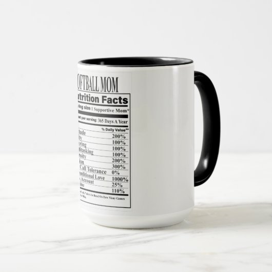 ソフトボール母の栄養ファクトマグ マグカップ (正面右)