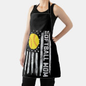 ソフトボール母アメリカ米国国旗のヴィンテージ母の日 エプロン (インサイチュ)