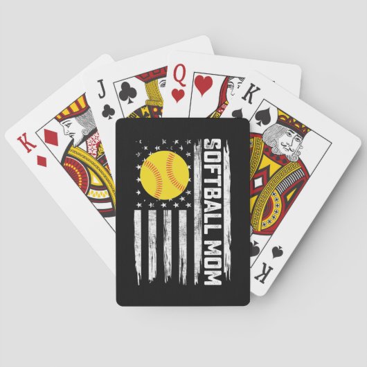 ソフトボール母アメリカ米国国旗のヴィンテージ母の日 トランプ (裏面)