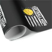 ソフトボール母アメリカ米国国旗のヴィンテージ母の日 ラッピングペーパー (ロールコーナー)