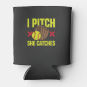 ソフトボール母パパ野球スポーツ 缶クーラー (正面)