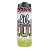 ソフトボール母レインボーヒョウTUMBLERスポーツママ タンブラー (正面)