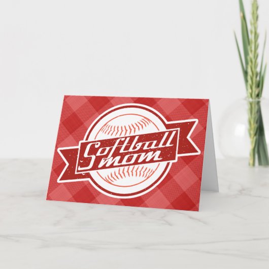 ソフトボール母誕生日母の日 カード (正面)