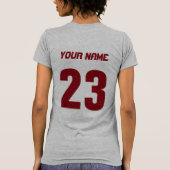 ソフトボール母、名前と番号プリント Tシャツ (裏面)