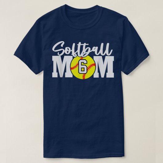 ソフトボール母Number 6 Tシャツ (デザイン正面)
