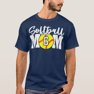 ソフトボール母Number 6 Tシャツ