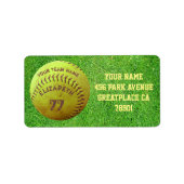 ソフトボール汚れ名チーム番号ボール住所 シール (正面)