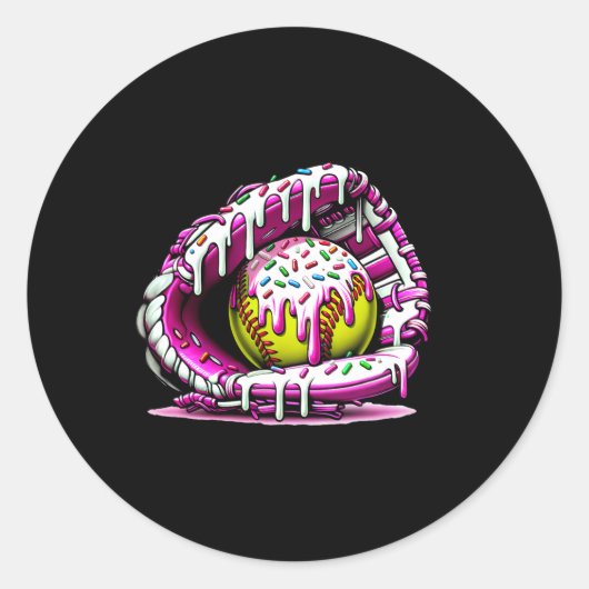 ソフトボール滴下アイスクリーム散布用ソフトボール手袋1 ラウンドシール (正面)