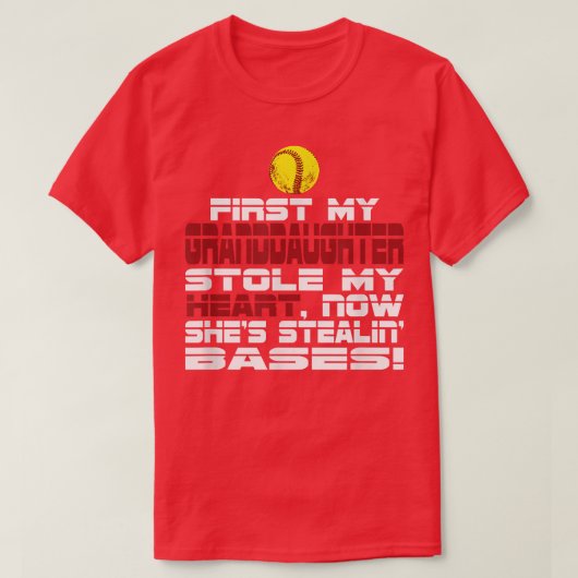 ソフトボール祖父母の孫娘 Tシャツ (デザイン正面)