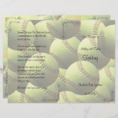 ソフトボール結婚スポーツテーマ結婚式 プログラム (正面/裏面)