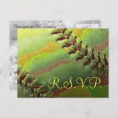 ソフトボール結婚スポーツテーマRSVP インビテーションポストカード (正面/裏面)