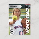 ソフトボール統計シールドカードソフトボール取引カード コーリングカード (裏面)