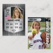 ソフトボール統計シールドカードソフトボール取引カード コーリングカード (正面/裏面)