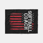 ソフトボール誇りを持ったコーチアメリカ国旗Usaパトリオットパット フリースブランケット (正面(横))