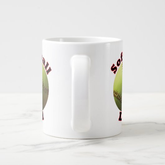 ソフトボール誇りを持ったパパ ジャンボコーヒーマグカップ (裏面)