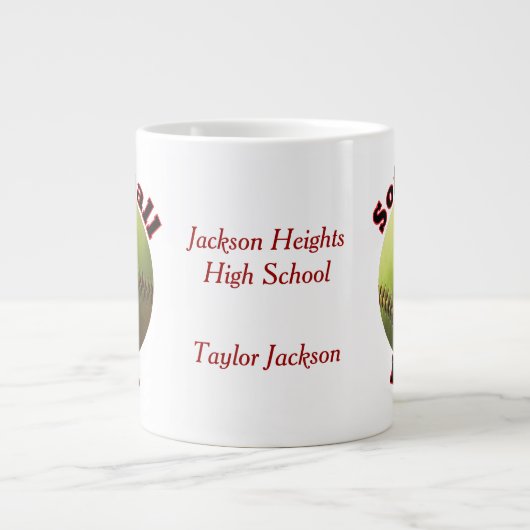 ソフトボール誇りを持ったパパ ジャンボコーヒーマグカップ (正面)