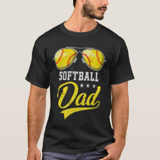 ソフトボール誇りを持った選手Fのメンズソフトボールパパパパ Tシャツ