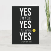 ソフトボール誕生日カードスポーツアスリート運動競技 カード (正面)