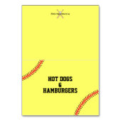 ソフトボール誕生日パーティビュッフェフードテーブルカード テーブルナンバー (正面)