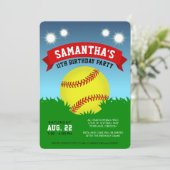 ソフトボール誕生日パーティーの招待状 招待状 (スタンド正面)