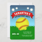 ソフトボール誕生日パーティーの招待状 招待状 (正面)