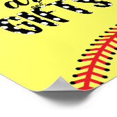 ソフトボール誕生日パーティーテーマカードとギフトサイン ポスター (角)