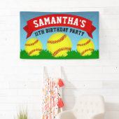 ソフトボール誕生日パーティー 横断幕 (インサイチュ)