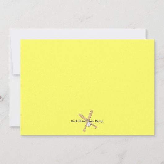 ソフトボール誕生日写真 招待状 (裏面)