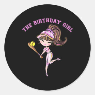 ソフトボール誕生日少女パーティー 6 7 8 9 10 11 12 13 14 ラウンドシール
