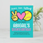 ソフトボール誕生日招待状 招待状 (スタンド正面)