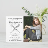 ソフトボール選手の卒業式パーティフォト招待状 招待状 (スタンド正面)