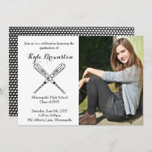 ソフトボール選手の卒業式パーティフォト招待状 招待状 (正面/裏面)