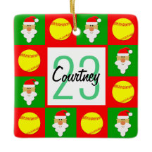 ソフトボール選手の名前と番号のカスタムクリスマス