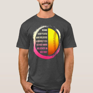 ソフトボール選手の娘の父親のパパ 信じ Tシャツ